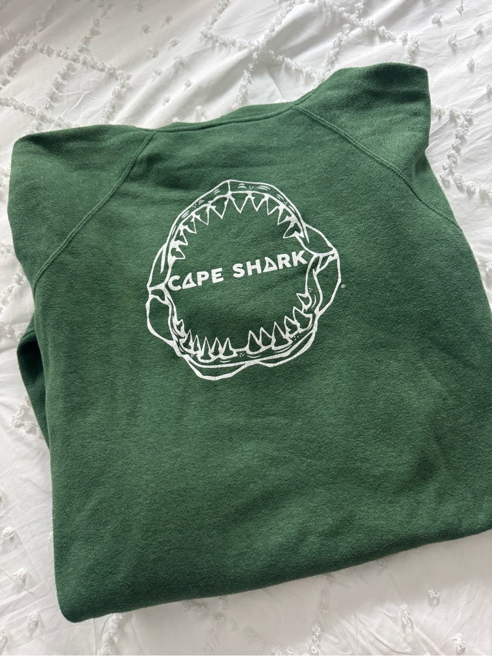 Cape Shark Green Hooded Sweatshirt with signature Shark Graphic - Picture 4 of 6